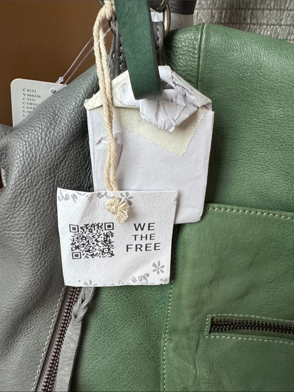 Free People Ombre Leather Emerson Shoulder Bag in Green and Gray - Picture 3 of 8